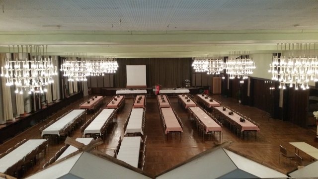 Der große Saal im Hotel Pfiffelburg